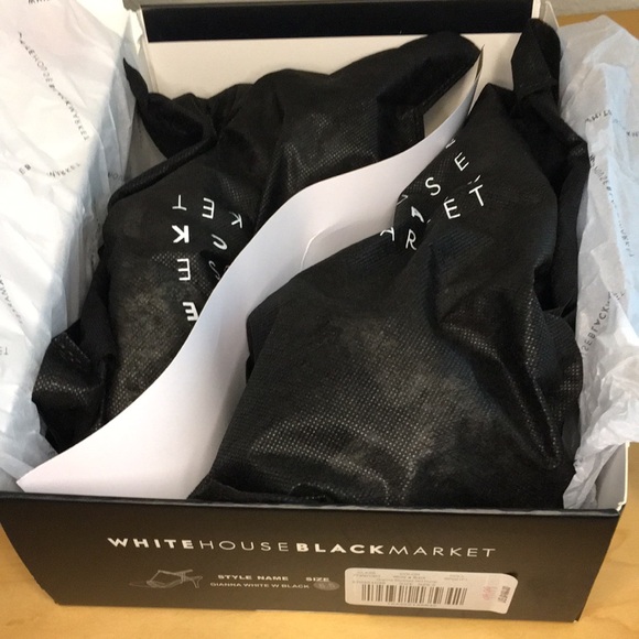 WHBM Gianna Studded B&W Black & White Pump Strappy Sandals Heels, Sz 8.5, NWT - Picture 10 of 12